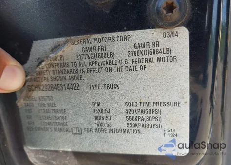 2004 Chevrolet Silverado 2500Hd Lt from USA, damaged, VIN 1GCHK29284E314422